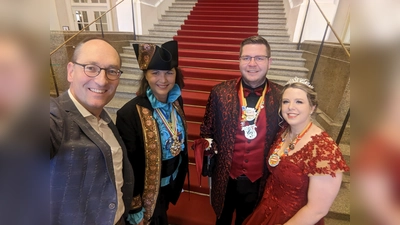 Traditioneller Empfang im Landtag (von links): Bernhard Seidenath, Ilse Aigner, Prinz Anthony I. und Prinzessin Nora. (Foto: CSU Dachau)
